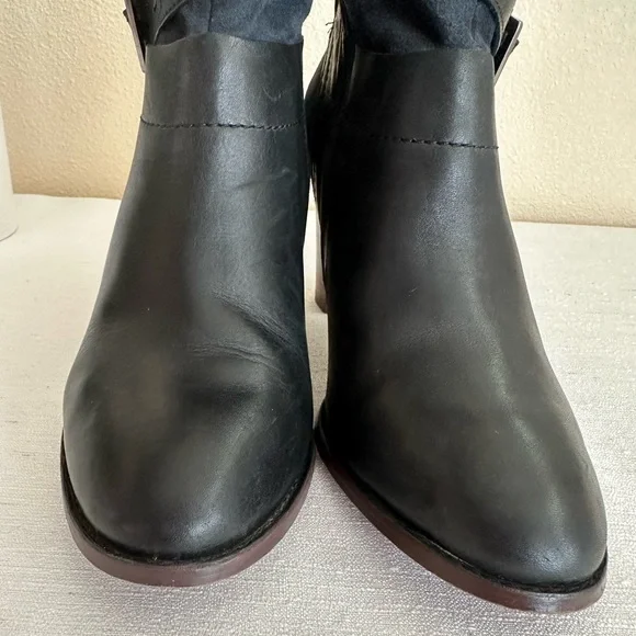 Clarks Kacia Garnet Navy Blue Suede/Leather Mid Height Heeled Boots Women’s 9M - Picture 5 of 11